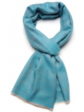 SACHA TURKOOIS, echte Pashmina stola 100% cashmere omkeerbaar