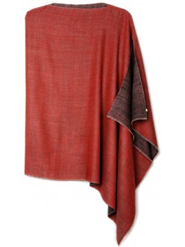 Handwoven cashmere pashmina Poncho PABLO RED