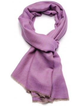 SACHA MAUVE, étole véritable Pashmina 100% cachemire réversible