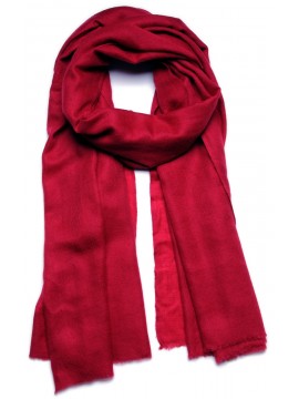 Véritable Pashmina 100% cachemire Rouge carmin Grand modèle