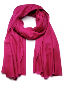 Pashmina Rose fuchsia - Châle 100% cachemire