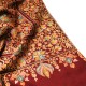CARLA GRENAT, handgeborduurde 100% cashmere pashmina sjaal