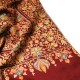 JOSEPHINE ROSSO, scialle vera Pashmina 100% cashmere ricamata a mano