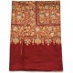 JOSEPHINE RED, real pashmina shawl 100% cashmere with handmade embroideries