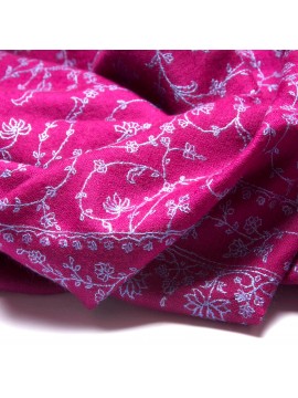 JANE PINK, real embroidered pashmina shawl 100% cashmere
