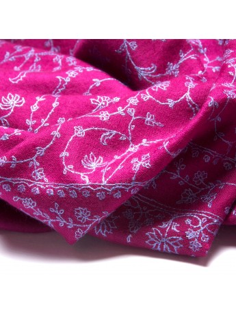 JANE PINK, real embroidered pashmina shawl 100% cashmere