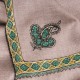 ASHA GREEN, real pashmina 100% cashmere with handmade embroideries