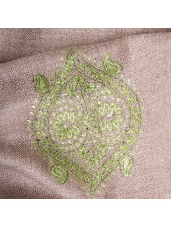 SARA GREEN, real pashmina 100% cashmere with handmade embroideries