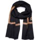 ASHLEY NOIR, châle véritable pashmina 100% cachemire brodé main