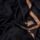 ASHLEY NOIR, châle véritable pashmina 100% cachemire brodé main