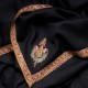 ASHLEY NOIR, châle véritable pashmina 100% cachemire brodé main