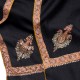 ASHLEY NOIR, châle véritable pashmina 100% cachemire brodé main