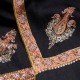 ASHLEY NOIR, châle véritable pashmina 100% cachemire brodé main