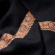 ASHLEY NOIR, châle véritable pashmina 100% cachemire brodé main