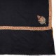 ASHLEY NOIR, châle véritable pashmina 100% cachemire brodé main