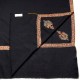ASHLEY NOIR, châle véritable pashmina 100% cachemire brodé main