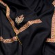 ASHLEY NOIR, châle véritable pashmina 100% cachemire brodé main