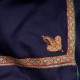 ASHA MARINE, étole véritable pashmina 100% cachemire brodé main