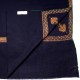 ASHA MARINE, étole véritable pashmina 100% cachemire brodé main