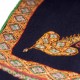 ASHA MARINE, étole véritable pashmina 100% cachemire brodé main