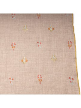SARA BEIGE, echte handbestickte Pashmina-Stola 100% Kaschmir