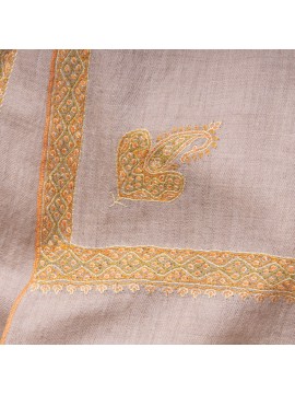 ASHLEY GOLD, Real embroidered pashmina shawl 100% cashmere