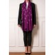 MEG PURPLE, Real embroidered pashmina shawl 100% cashmere