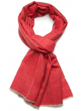 SACHA RED, Handwoven cashmere pashmina Stole REVERSIBLE