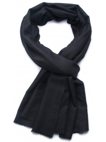 Handwoven cashmere pashmina Stole Black TWILL
