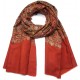 VICTORIA ROUILLE, châle véritable Pashmina 100% cachemire brodé main