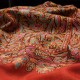 VICTORIA ROUILLE, châle véritable Pashmina 100% cachemire brodé main