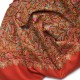 VICTORIA ROUILLE, châle véritable Pashmina 100% cachemire brodé main
