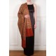 VICTORIA ROUILLE, châle véritable Pashmina 100% cachemire brodé main