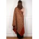 VICTORIA ROUILLE, châle véritable Pashmina 100% cachemire brodé main