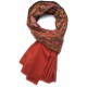 VICTORIA ROUILLE, châle véritable Pashmina 100% cachemire brodé main
