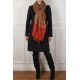 VICTORIA ROUILLE, châle véritable Pashmina 100% cachemire brodé main