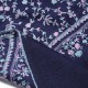 JULIA NAVY, real pashmina 100% cashmere with handmade embroideries