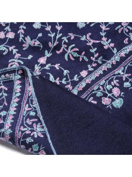 JULIA MARINE, étole véritable Pashmina 100% cachemire brodé main