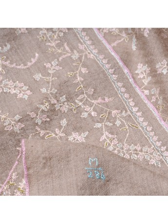 ZOE PASTEL, real pashmina 100% cashmere with handmade embroideries