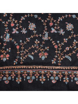 JULIA NOIR, étole véritable Pashmina 100% cachemire brodé main