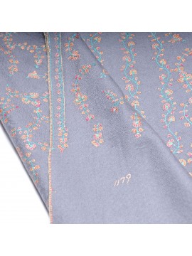 MIA GREY, real pashmina 100% cashmere with handmade embroideries