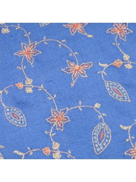 MIA MYOSOTIS, étole véritable Pashmina 100% cachemire brodé main