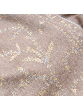MIMOSA BEIGE, real pashmina 100% cashmere with handmade embroideries