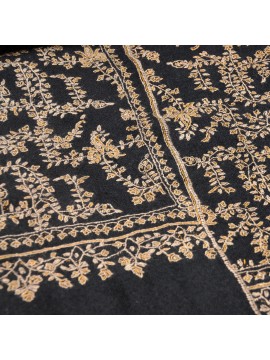 NERA OR, étole véritable Pashmina 100% cachemire brodé main