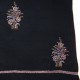 MEG BLUE, real embroidered pashmina shawl 100% cashmere