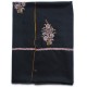 MEG BLUE, real embroidered pashmina shawl 100% cashmere