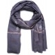 MEG GRIGIO, scialle vera Pashmina 100% cashmere ricamata a mano