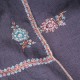 MEG GRIJS, echte Pashmina sjaal 100% cashmere met de hand geborduurd
