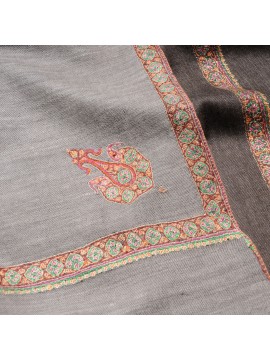 NORA GREY, Real embroidered pashmina shawl 100% cashmere