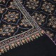 SOFIA BLACK, real embroidered pashmina shawl 100% cashmere